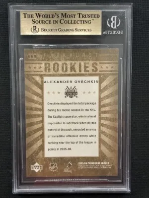 Alexander Ovechkin Parkhurst Rookie Card BGS 9.5 back