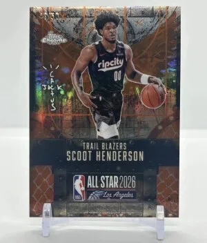 Scoot Henderson 2025 Topps Chrome Cactus Jack /50 SSP Orange front