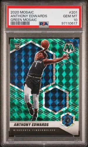 Anthony Edwards Green Color Match Mosaic Rookie front