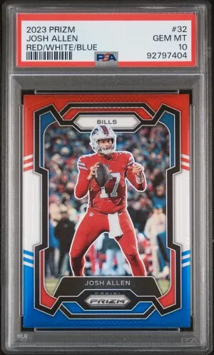 2023 Panini Prizm Josh Allen Red/White/Blue Prizm front