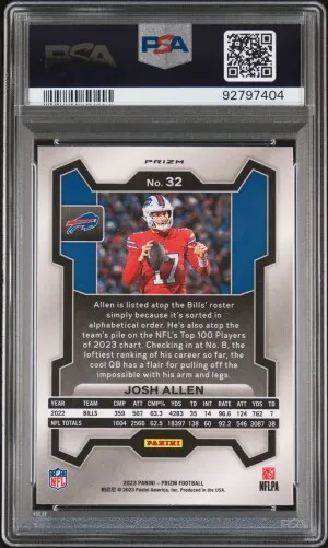 2023 Panini Prizm Josh Allen Red/White/Blue Prizm back