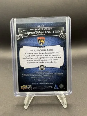 Aleksander Barkov Signature Renditions The Cup Auto 2024-25 back