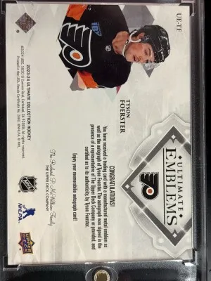 2023-24 Ultimate Emblems Rookie Auto Tyson Foerster back