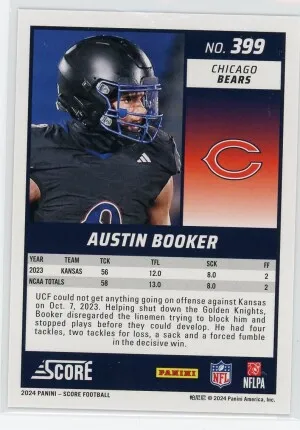 2024 Score #399 Austin Booker Rookie Dots Red  4/10 back