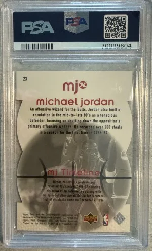 1998 Upper Deck Mjx Michael Jordan Timepieces Red back