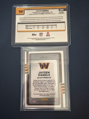 Jayden Daniels Lot! Topps Chrome Silver / Blue Hyper Donruss Patch Card back