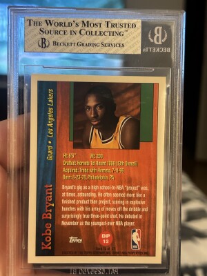1996-97 Topps Draft Redemption Kobe Bryant BGS 7.5 back