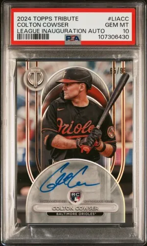 2024 Topps Tribute League Inauguration Autographs Colton Cowser League Inauguration Auto front