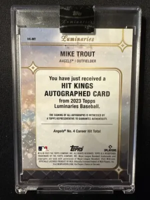 2023 Topps Luminaries Mike Trout Hit Kings Auto 1/5 back