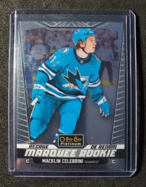 Macklin Celebrini Platinum Marquee Rookie front