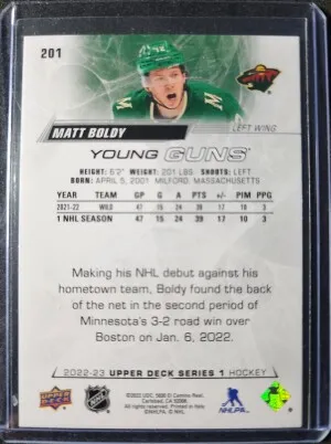 Matt Boldy Young Guns back