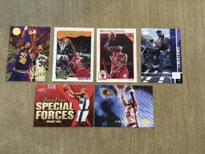 Michael Jordan, Grant Hill, Karl Malone, Allen Iverson 7 Card Lot!!! front