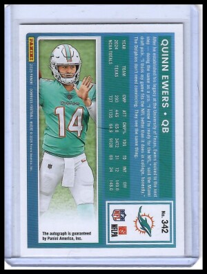 2025 Donruss Quinn Ewers Autograph /199 back