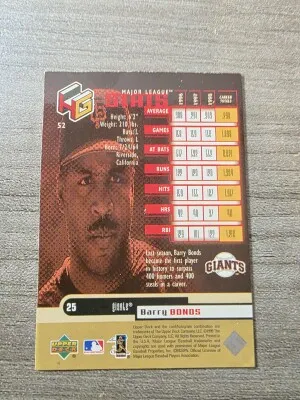 1999 HoloGrfx Barry Bonds Ausome Gold back