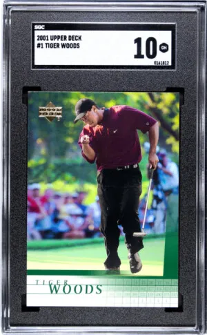 2001 Upper Deck Tiger Woods SGC 10 front