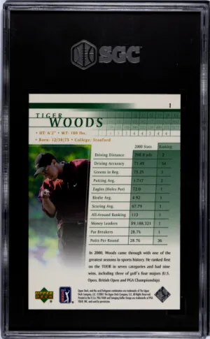 2001 Upper Deck Tiger Woods SGC 10 back