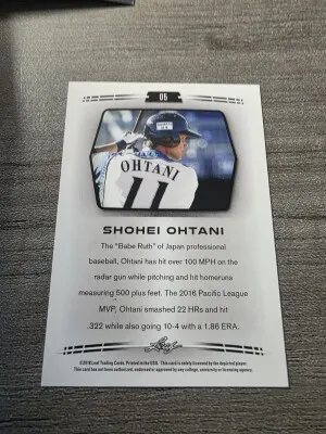 2018 Leaf Shohei Ohtani back