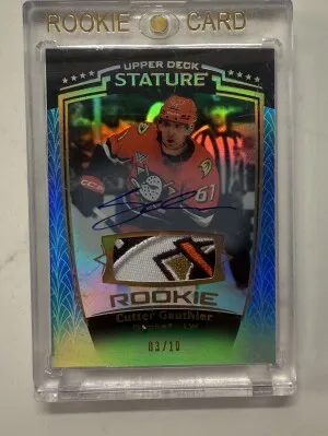 Cutter Gauthier Stature Rookie Patch Auto /10 front