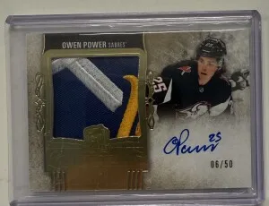 Owen Power Limited Logos Rookie Patch Auto /50 front