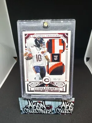 National Treasures Luther Burden III Rookie 3 Color Patch 5/10 Jersey Match front