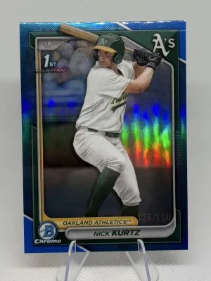 2024 Bowman Chrome Nick Kurtz True Blue /150 front