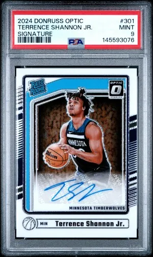 2024 Panini Donruss Optic Terrence Shannon Jr. Signature Auto Rookie PSA 9 front