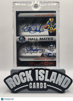 Eric Dickerson Lawrence Taylor 2025 Panini Black #HMD-EDLT Hall Mates 15/15 front