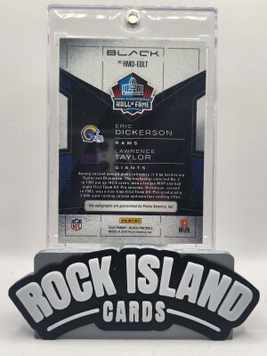 Eric Dickerson Lawrence Taylor 2025 Panini Black #HMD-EDLT Hall Mates 15/15 back