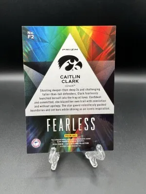 Caitlin Clark Fearless Prizm back