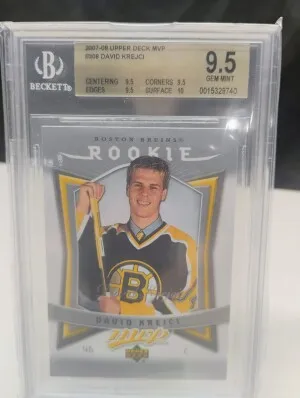 2007 Upper Deck MVP David Krejci RC BGS 9.5 front