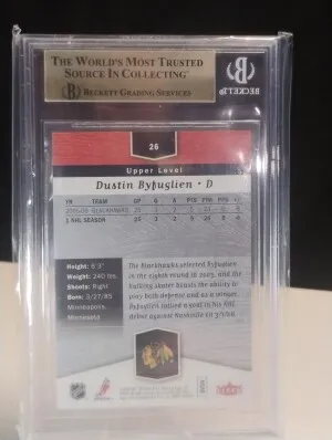 2006-07 Flair Showcase Dustin Byfuglien RC BGS 9.5 back
