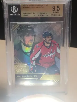 2016 Fleer Alexander Ovechkin FLAIR Showcase BGS 9.5 HIgh Subs * front