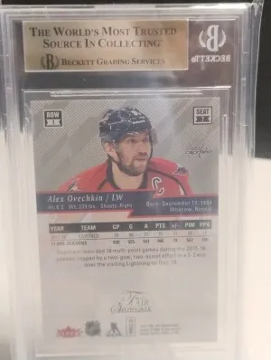 2016 Fleer Alexander Ovechkin FLAIR Showcase BGS 9.5 HIgh Subs * back