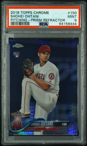 2018 Topps Chrome Shohei Ohtani Pitching-Prism Refractor PSA 9 front