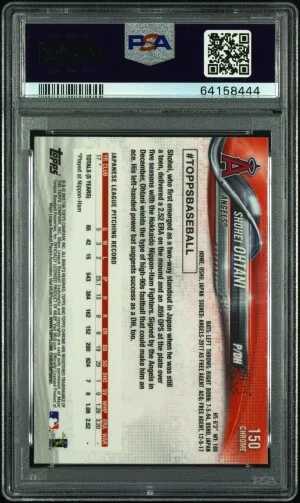 2018 Topps Chrome Shohei Ohtani Pitching-Prism Refractor PSA 9 back