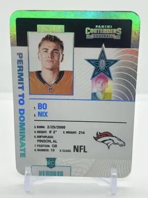 2024 Panini Contenders Bo Nix Rookie Permit To Dominate SSP front