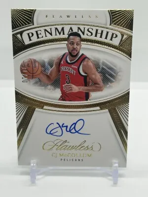 CJ McCollum Flawless Penmanship Auto /10 Gold front