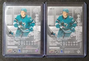 Macklin Celebrini Triple Dimensions Rookie Lot of 2 back