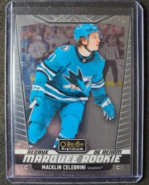 Macklin Celebrini Platinum Marquee Rookie front