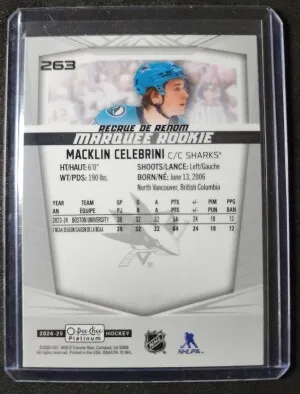 Macklin Celebrini Platinum Marquee Rookie back