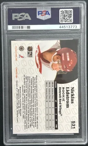 1991 Pro Set Nicklas Lidstrom Niklas back