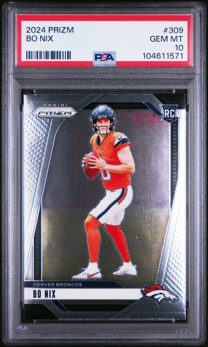 2024 Panini Prizm Bo Nix PSA 10 Rookie front