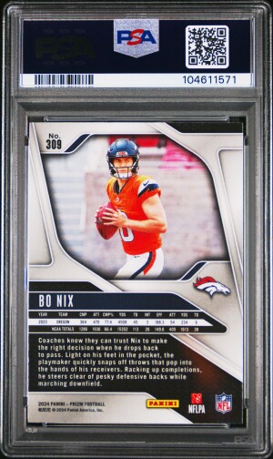 2024 Panini Prizm Bo Nix PSA 10 Rookie back