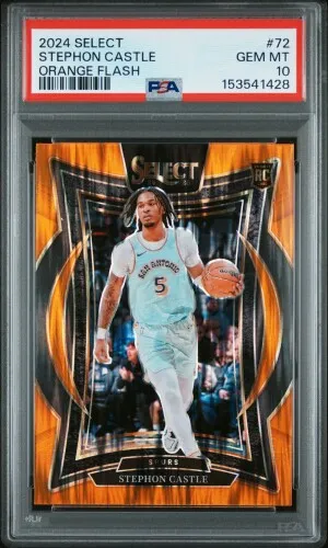2024 Panini Select Stephon Castle Orange Flash PSA 10 front