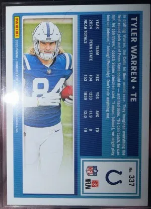 Tyler Warren (rookie) back