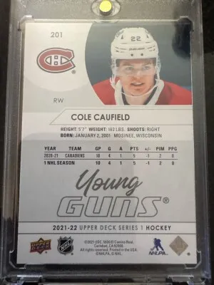 Cole Caufield Young Guns back