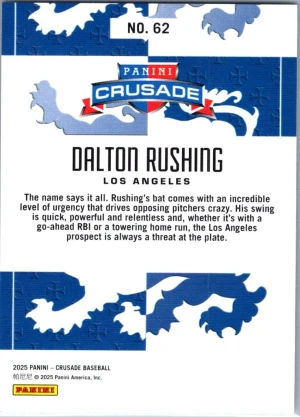 2025 Panini Crusade #62 Dalton Rushing back