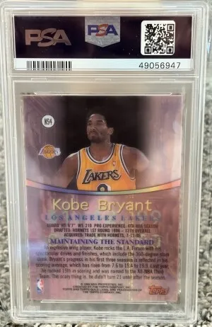 1999 TOPPS GOLD LABEL KOBE BRYANT PSA 8 back