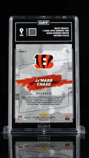 2021 Donruss Optic RC Gridiron Kings Ja'Marr Chase #RGK-7 Black Pandora /25 TAG back