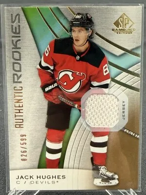 2019-20 SP Game Used - Jack Hughes - Authentic Rookies (Jersey) - 26/599 - 200 front